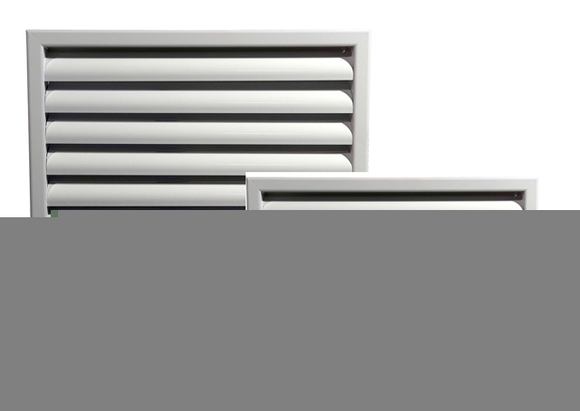 Алюминиевая наружная вентиляционная решетка с оцинкованными ламелями 200х850